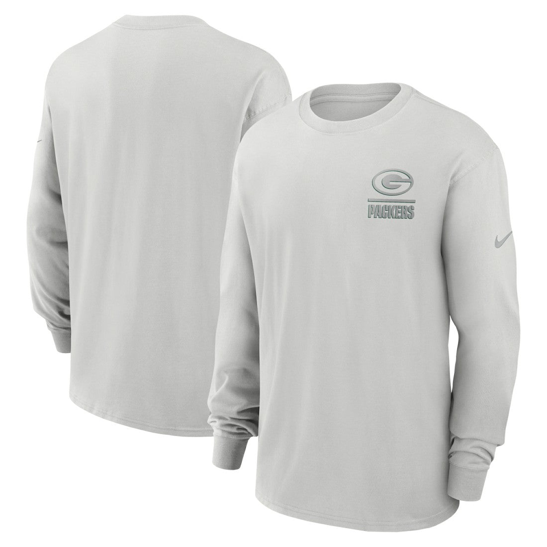 Green Bay Packers Essential Heavy Max90 Long Sleeve T-Shirt Gray | Nike for Sale