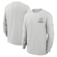 Green Bay Packers Essential Heavy Max90 Long Sleeve T-Shirt Gray | Nike for Sale