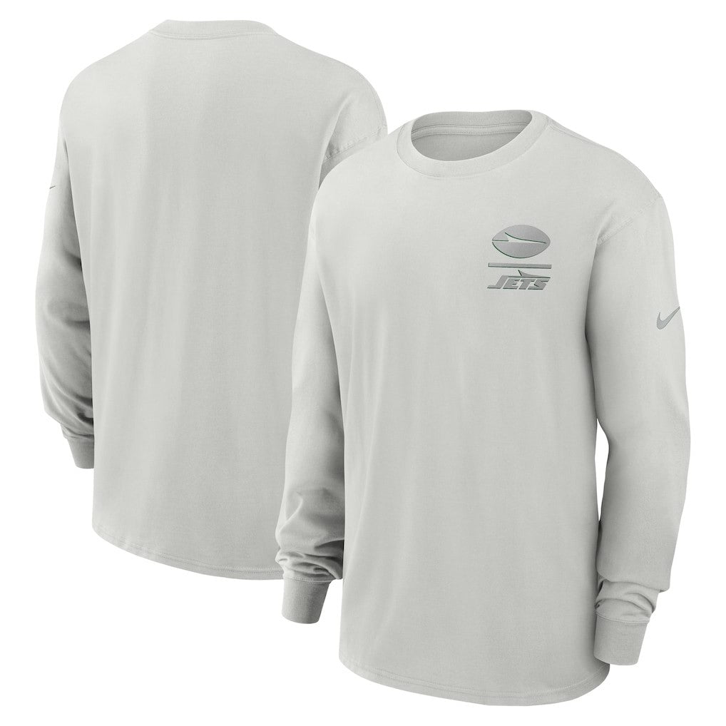 New York Jets Essential Heavy Max90 Long Sleeve T-Shirt Gray | Nike for Sale