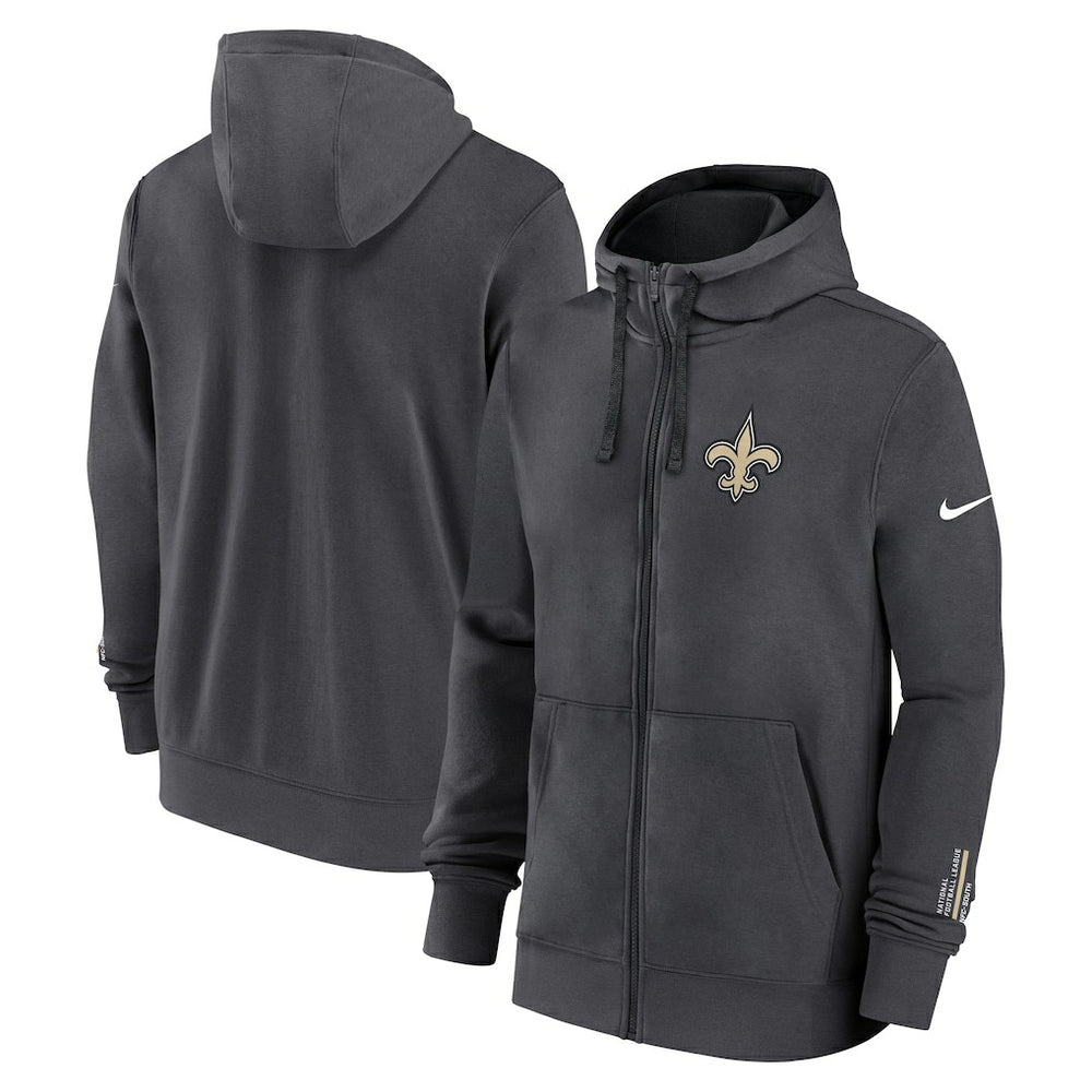 New Orleans Saints Primetime Club Full-Zip Hoodie Anthracite | Nike for Sale