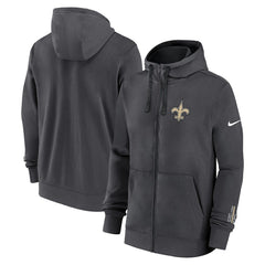 New Orleans Saints Primetime Club Full-Zip Hoodie Anthracite | Nike for Sale