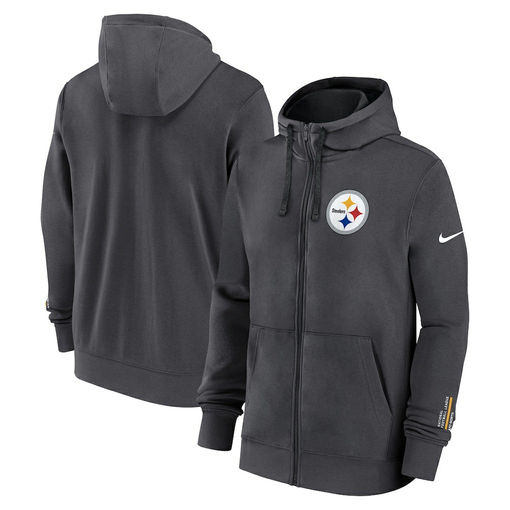 Pittsburgh Steelers Primetime Club Full-Zip Hoodie Anthracite | Nike for Sale