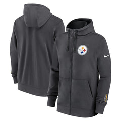 Pittsburgh Steelers Primetime Club Full-Zip Hoodie Anthracite | Nike for Sale