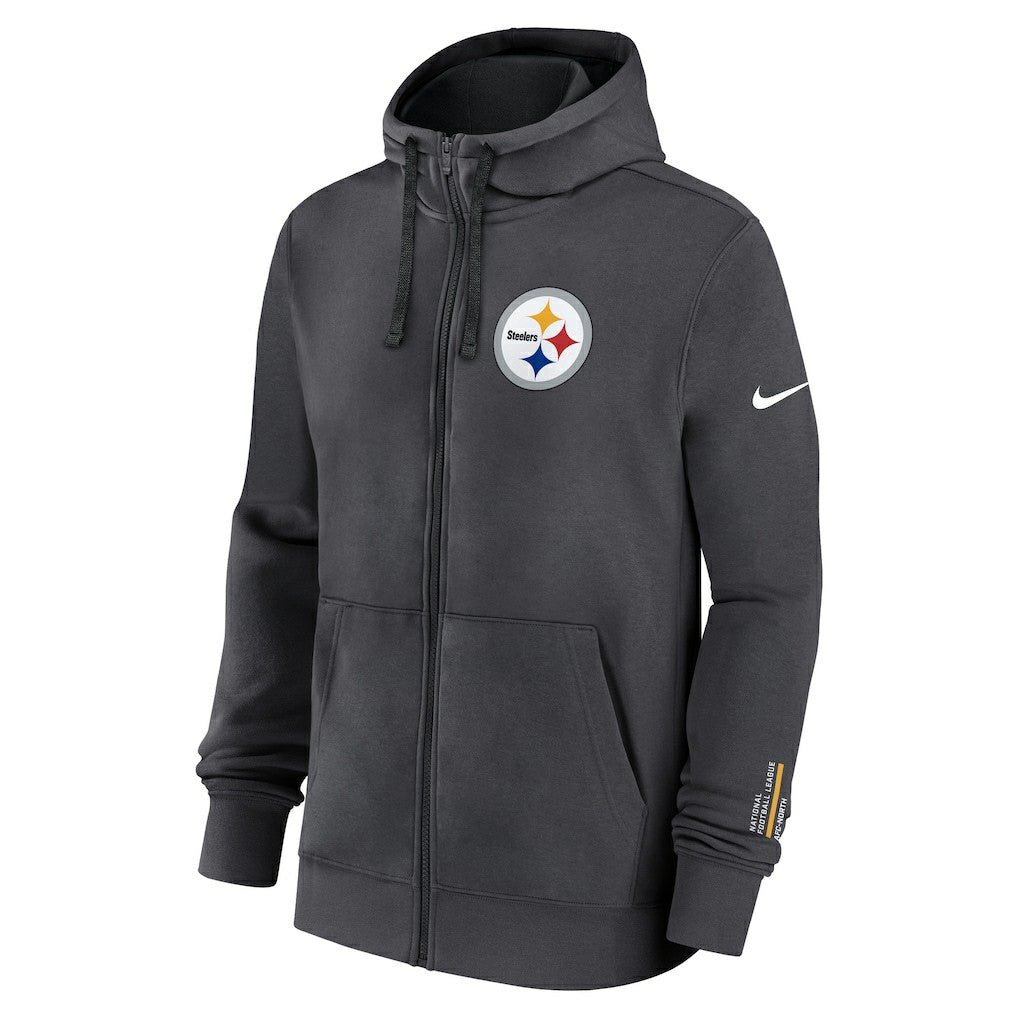Pittsburgh Steelers Primetime Club Full-Zip Hoodie Anthracite | Nike for Sale