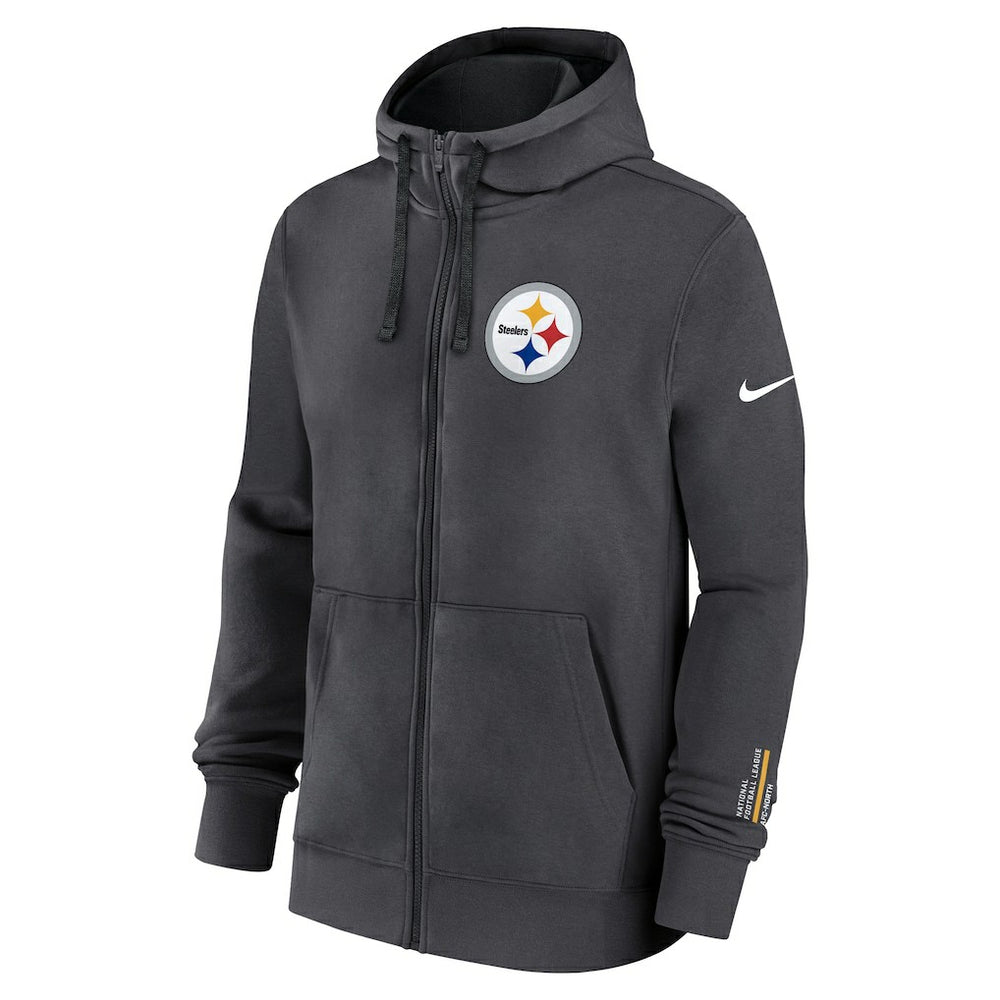Pittsburgh Steelers Primetime Club Full-Zip Hoodie Anthracite | Nike for Sale