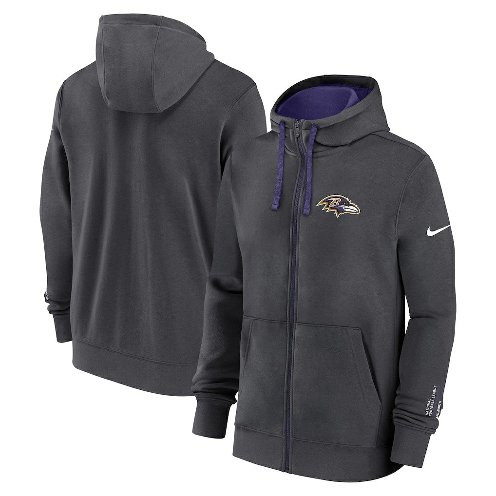 Baltimore Ravens Primetime Club Full-Zip Hoodie Anthracite | Nike for Sale