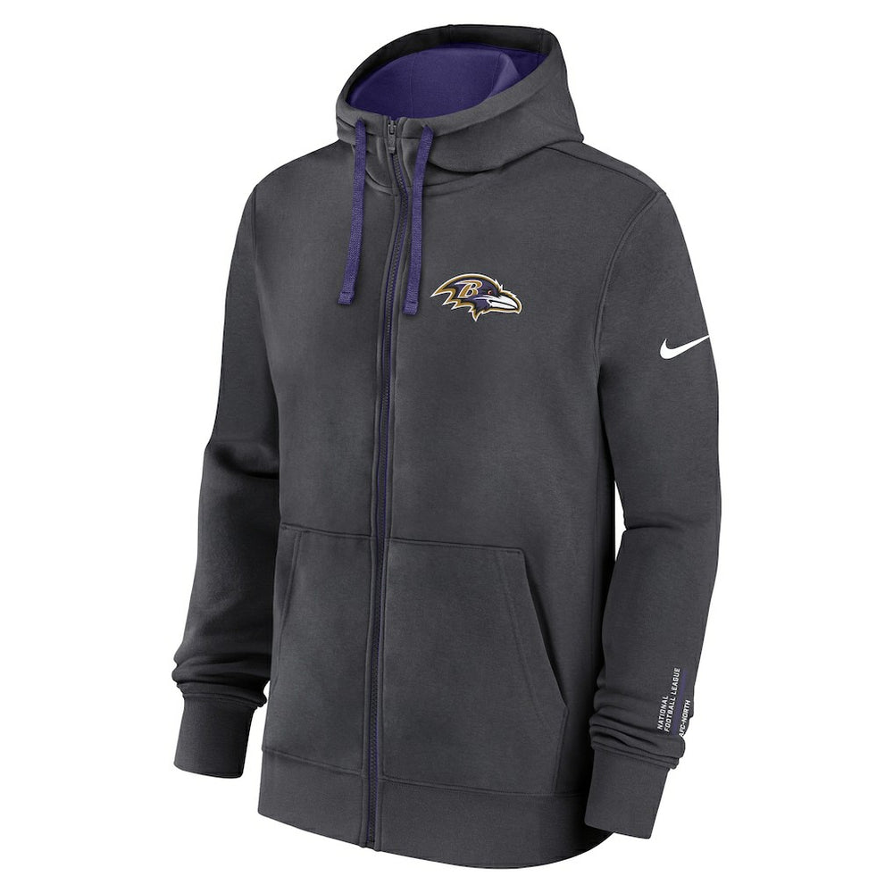 Baltimore Ravens Primetime Club Full-Zip Hoodie Anthracite | Nike for Sale