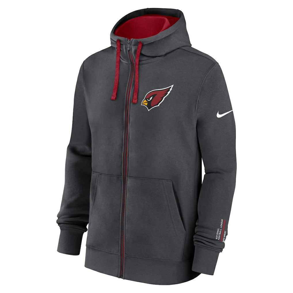 Arizona Cardinals Primetime Club Full-Zip Hoodie Anthracite | Nike for Sale