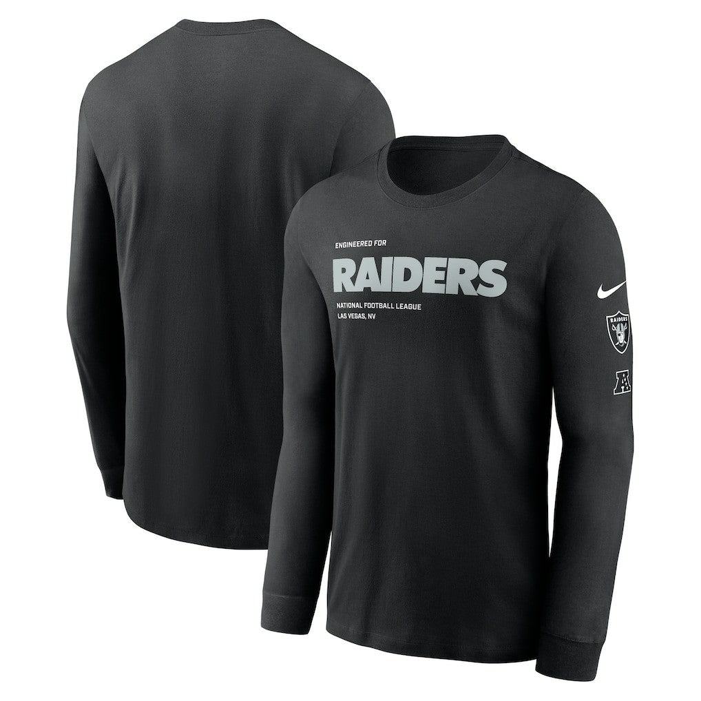 Las Vegas Raiders Play to Win Essential Long Sleeve T-Shirt Black | Nike for Sale
