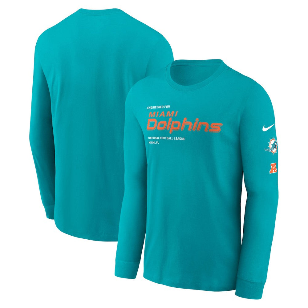 Miami Dolphins Play to Win Essential Long Sleeve T-Shirt Aqua | Nike for Sale