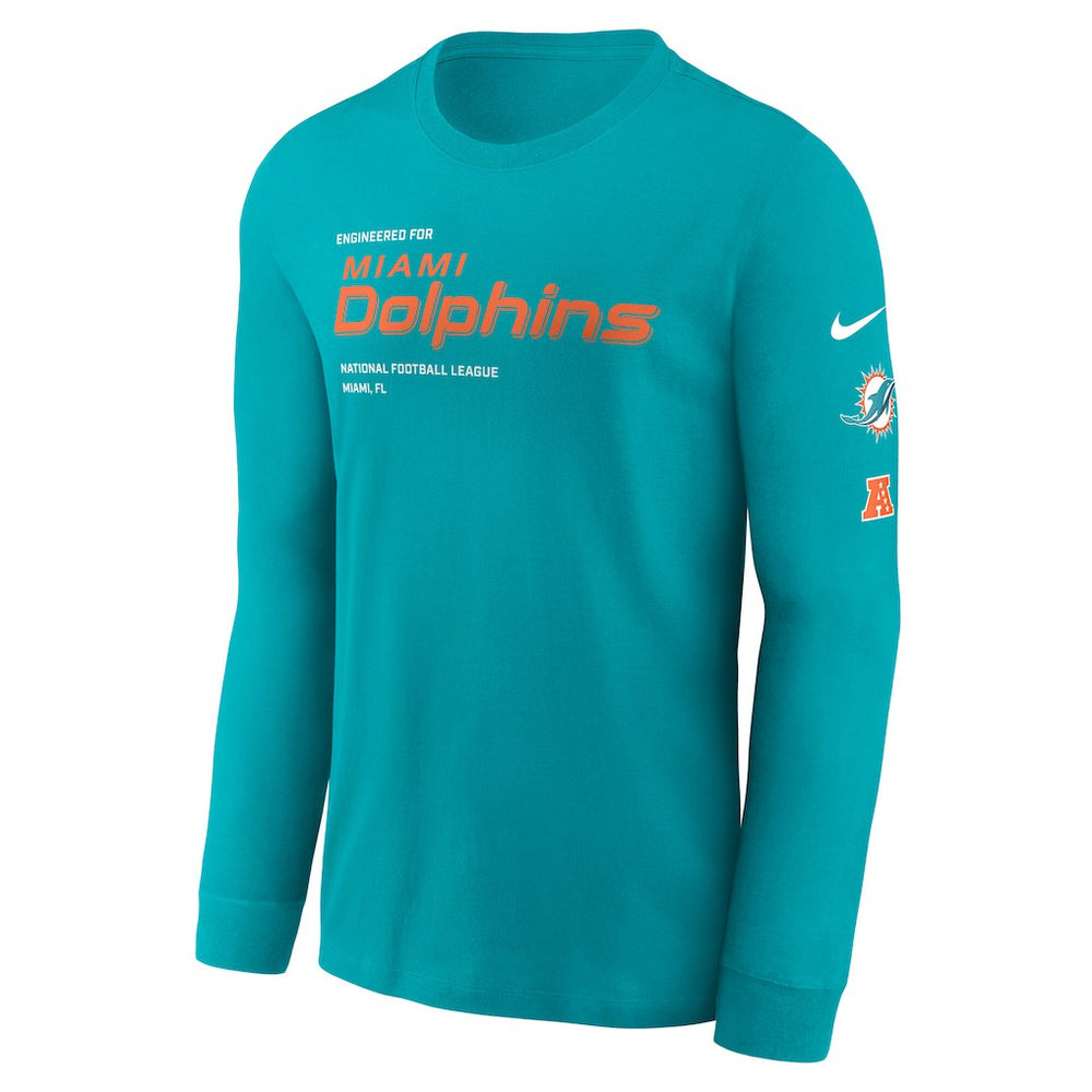Miami Dolphins Play to Win Essential Long Sleeve T-Shirt Aqua | Nike for Sale