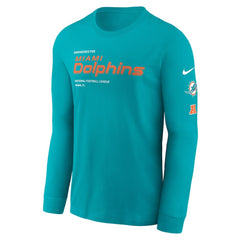 Miami Dolphins Play to Win Essential Long Sleeve T-Shirt Aqua | Nike for Sale