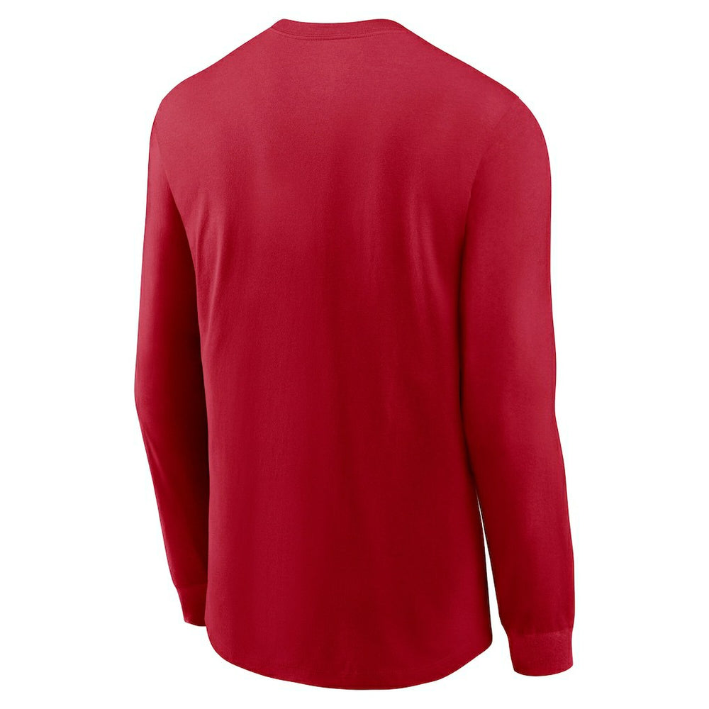 San Francisco 49ers Play to Win Essential Long Sleeve T-Shirt Scarlet | Nike for Sale