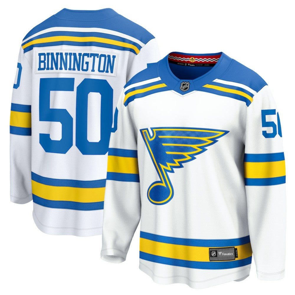 Jordan Binnington St. Louis Blues Fanatics Away Breakaway Player Jersey - White - NHL