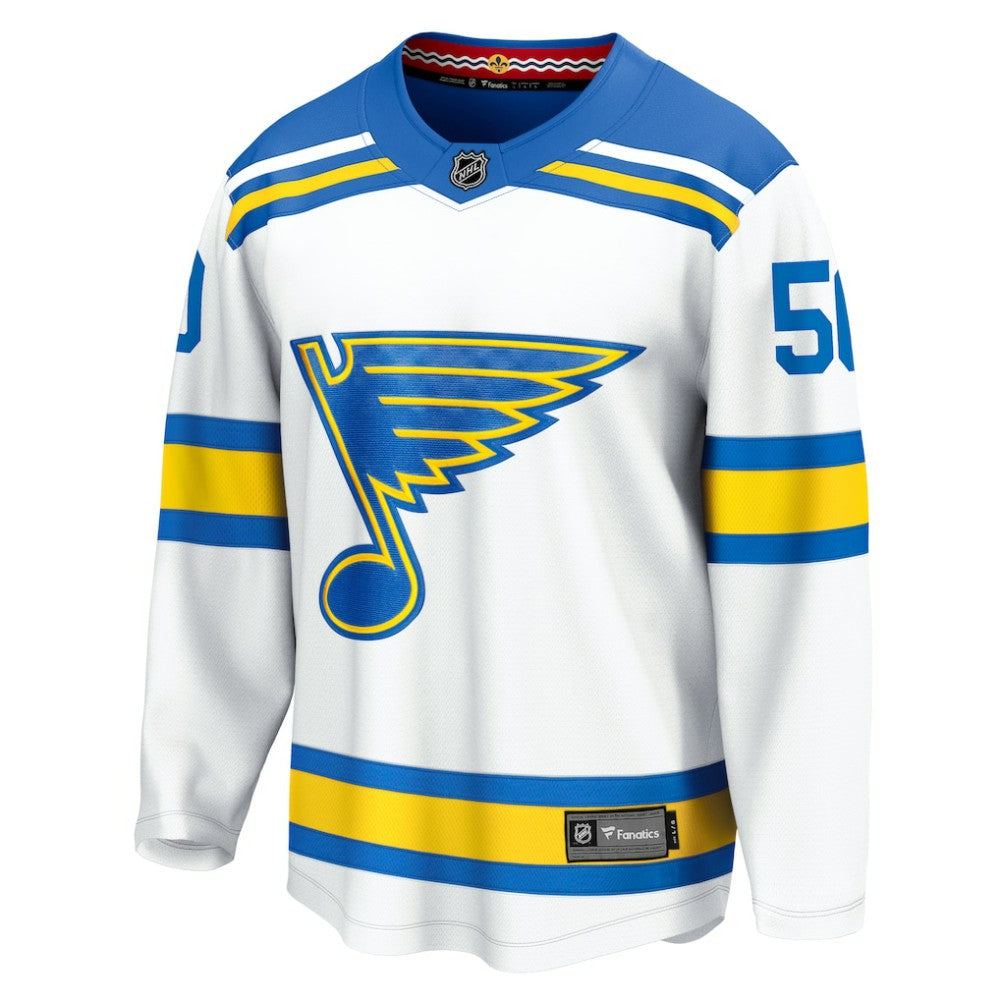 Jordan Binnington St. Louis Blues Fanatics Away Breakaway Player Jersey - White - NHL