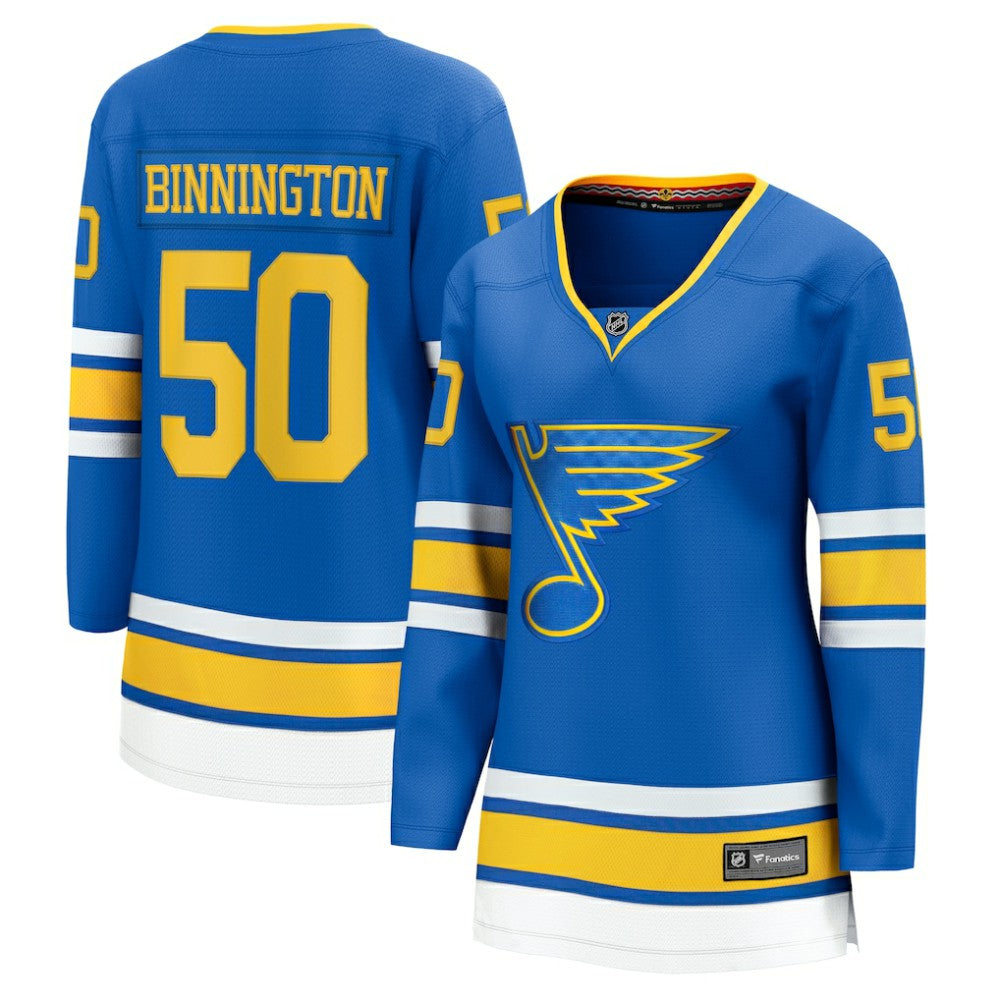 Jordan Binnington St. Louis Blues Fanatics Women's Home Breakaway Player Jersey - Blue - NHL