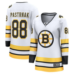 David Pastrnak Boston Bruins Fanatics Women's Away Breakaway Player Jersey - White - NHL