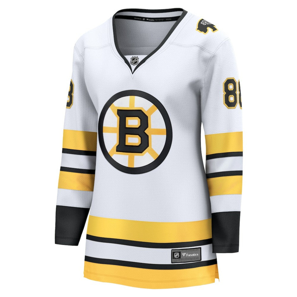 David Pastrnak Boston Bruins Fanatics Women's Away Breakaway Player Jersey - White - NHL