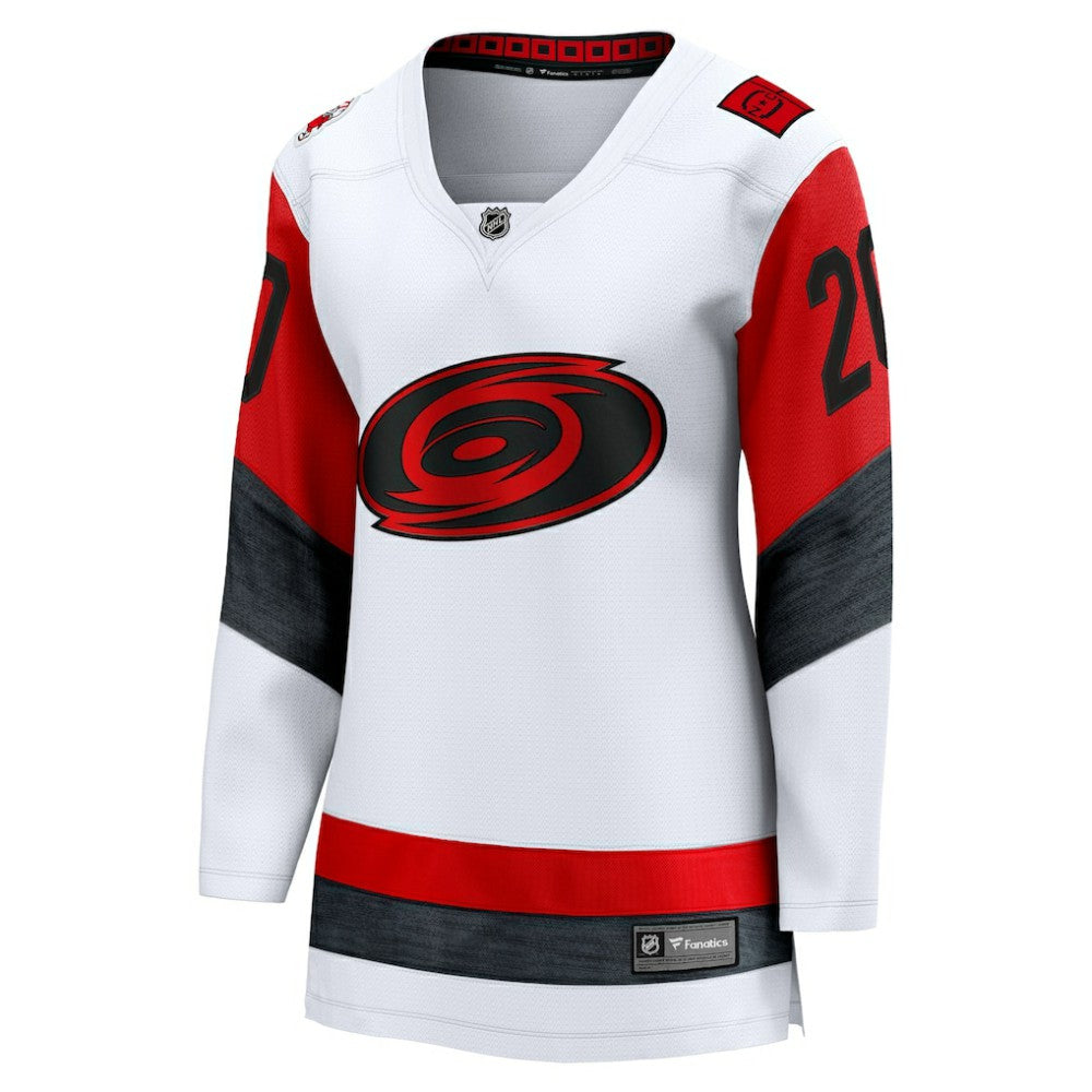 Sebastian Aho Carolina Hurricanes Fanatics Women's Away Breakaway Jersey - White - NHL