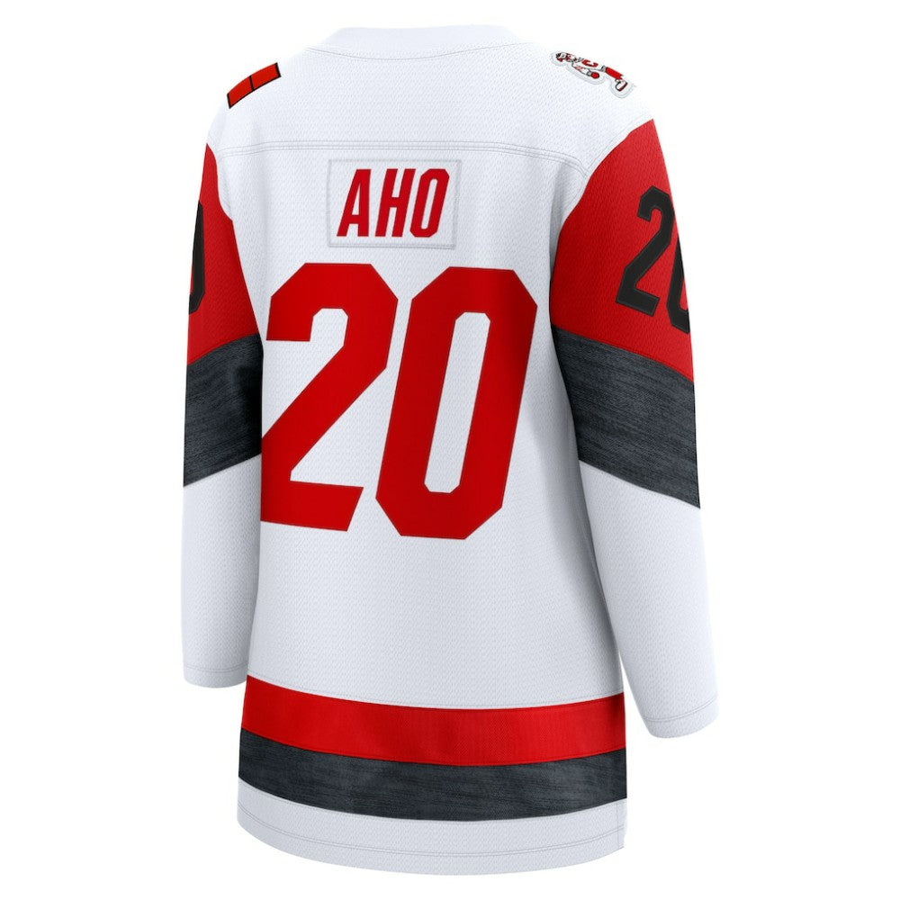 Sebastian Aho Carolina Hurricanes Fanatics Women's Away Breakaway Jersey - White - NHL
