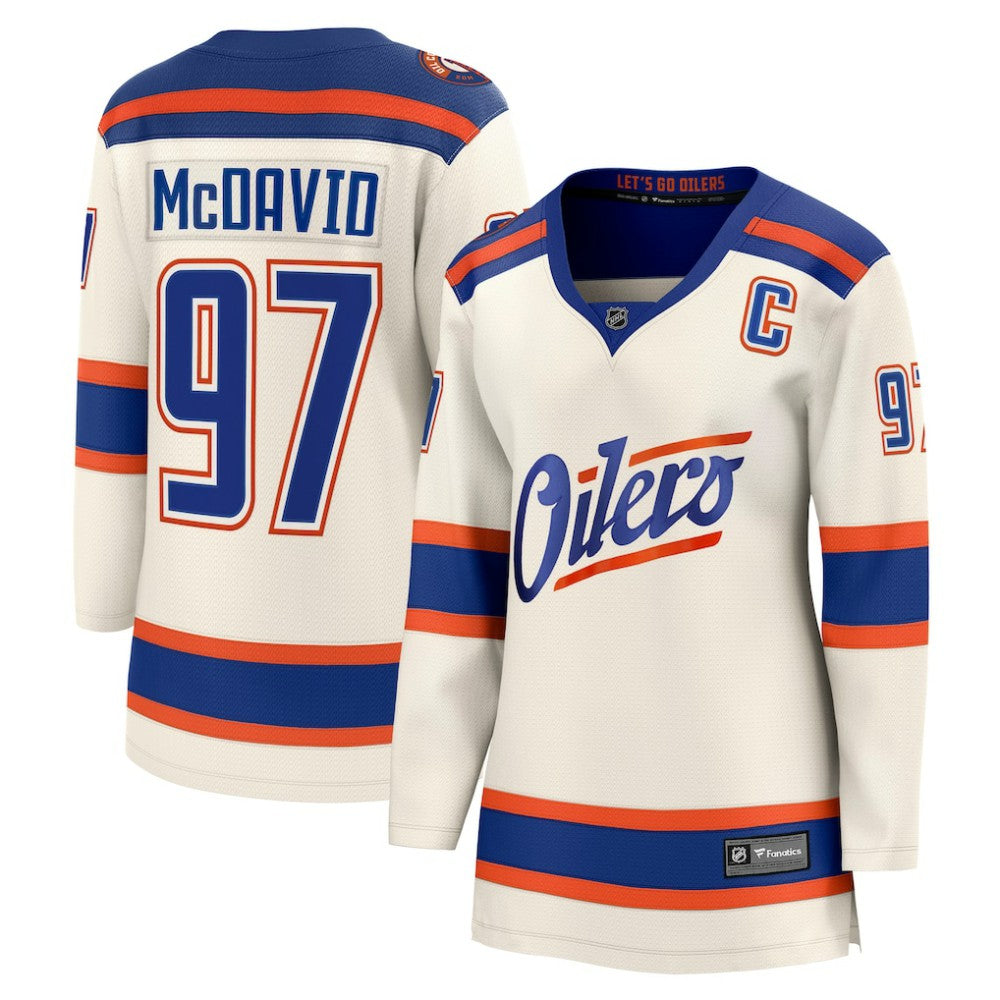 Connor McDavid Edmonton Oilers Fanatics Women's Alternate Breakaway Jersey - Light Beige - NHL