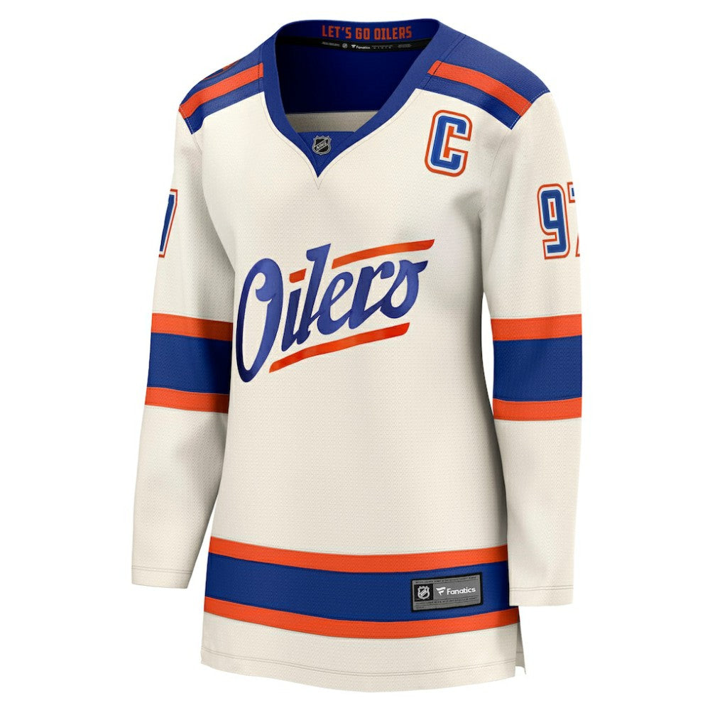 Connor McDavid Edmonton Oilers Fanatics Women's Alternate Breakaway Jersey - Light Beige - NHL