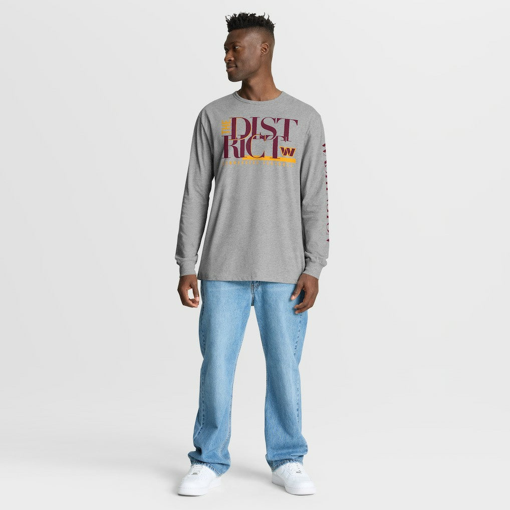 Washington Commanders Hometown Sweep Legacy Long Sleeve T-Shirt Heather Gray | Fanatics