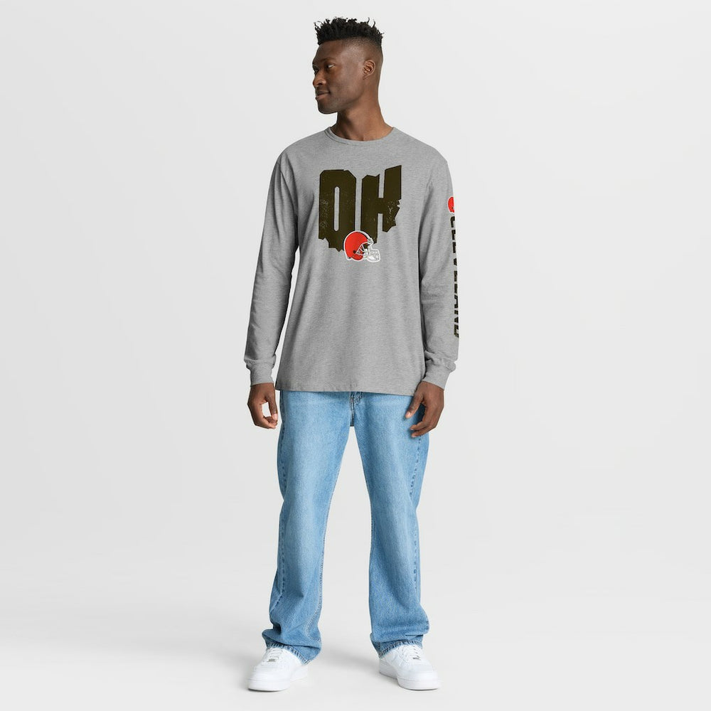 Cleveland Browns Hometown Sweep Legacy Long Sleeve T-Shirt Heather Gray | Fanatics