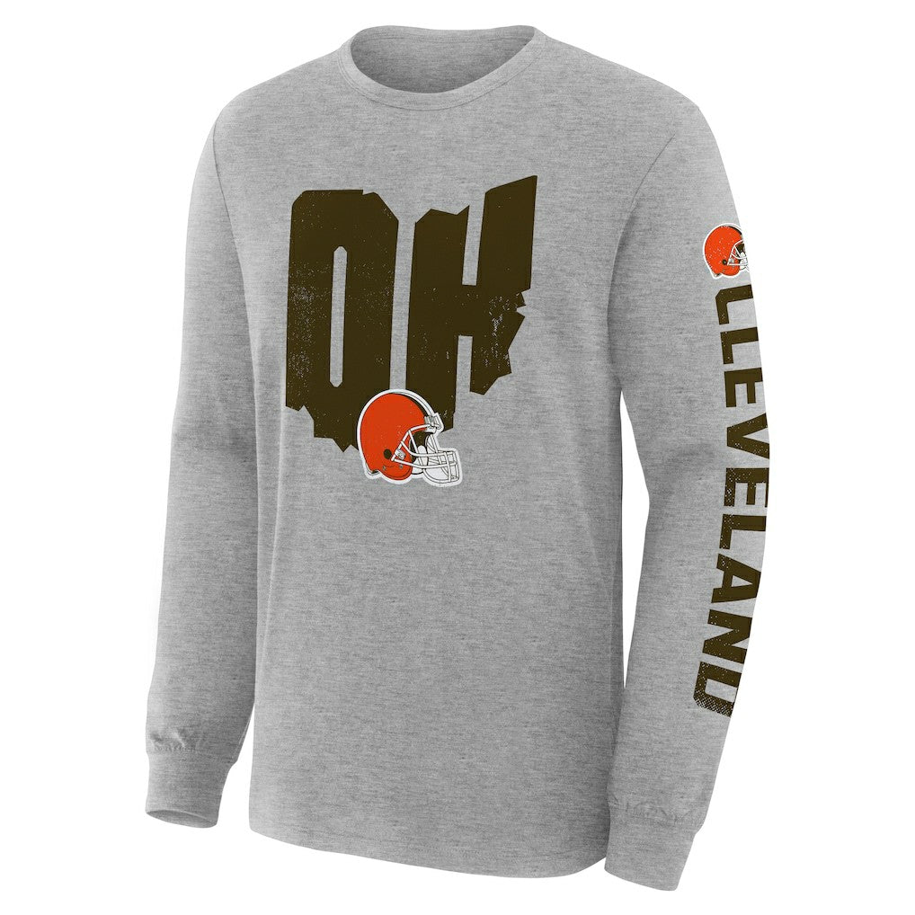 Cleveland Browns Hometown Sweep Legacy Long Sleeve T-Shirt Heather Gray | Fanatics