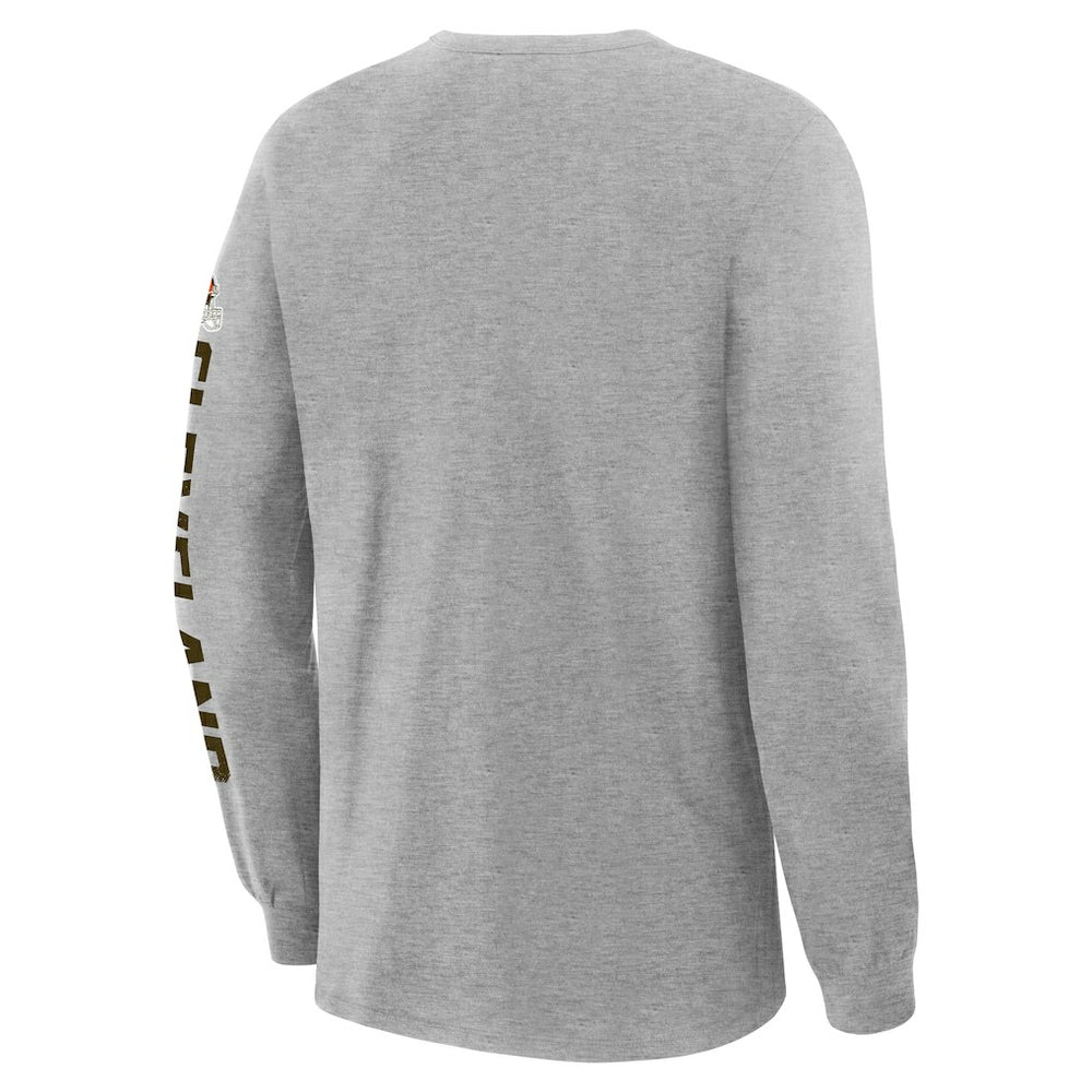 Cleveland Browns Hometown Sweep Legacy Long Sleeve T-Shirt Heather Gray | Fanatics