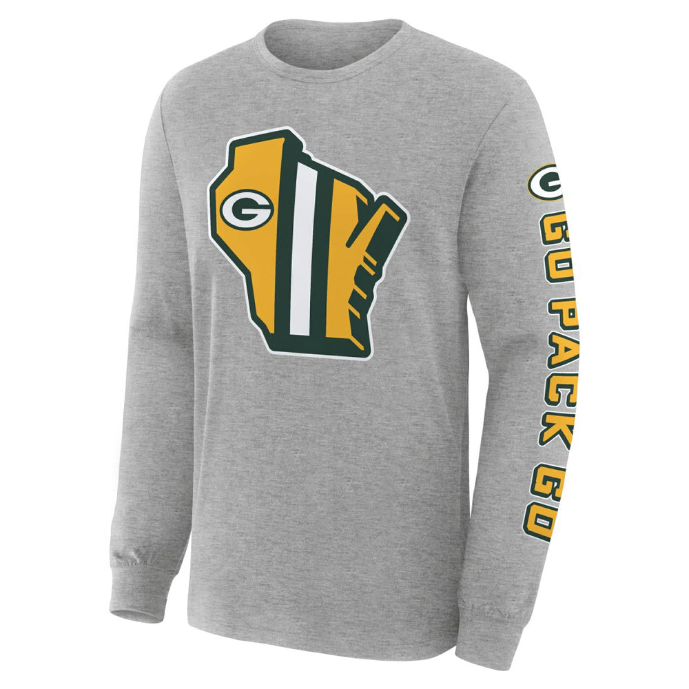 Green Bay Packers Hometown Sweep Legacy Long Sleeve T-Shirt Heather Gray | Fanatics