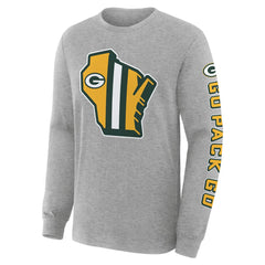 Green Bay Packers Hometown Sweep Legacy Long Sleeve T-Shirt Heather Gray | Fanatics