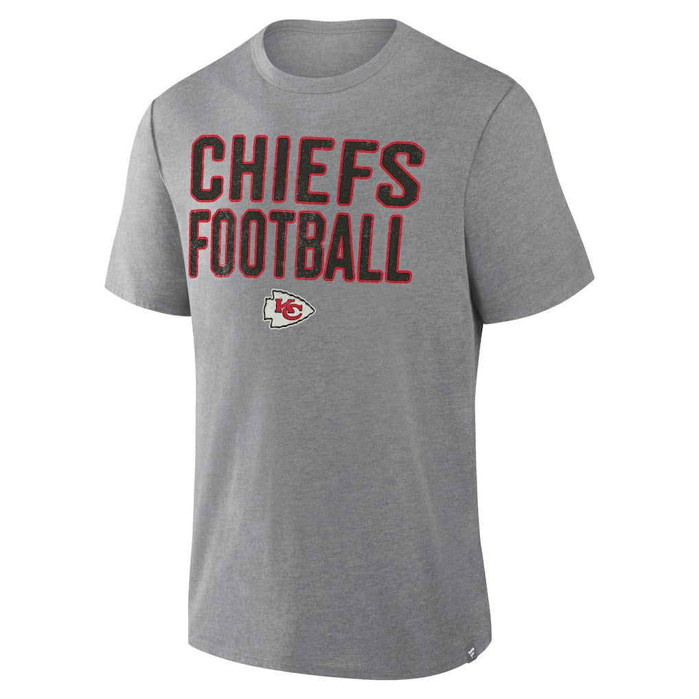 Kansas City Chiefs First Down Tribute Tri-Blend T-Shirt Heather Gray | Fanatics