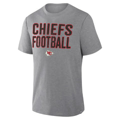 Kansas City Chiefs First Down Tribute Tri-Blend T-Shirt Heather Gray | Fanatics