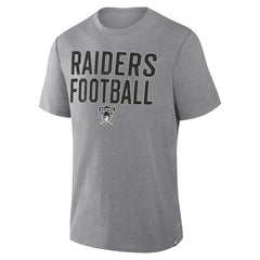 Las Vegas Raiders First Down Tribute Tri-Blend T-Shirt Heather Gray | Fanatics