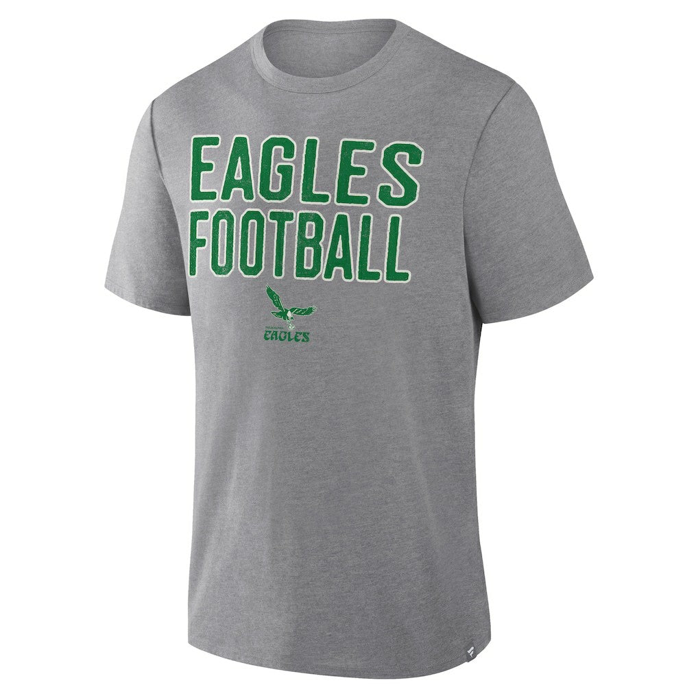 Philadelphia Eagles First Down Tribute Tri-Blend T-Shirt Heather Gray | Fanatics