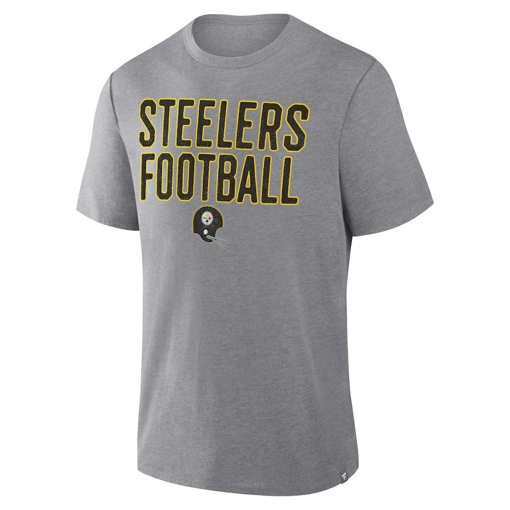 Pittsburgh Steelers First Down Tribute Tri-Blend T-Shirt Heather Gray | Fanatics