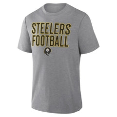 Pittsburgh Steelers First Down Tribute Tri-Blend T-Shirt Heather Gray | Fanatics