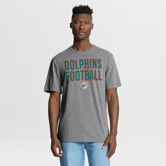 Miami Dolphins First Down Tribute Tri-Blend T-Shirt Heather Gray | Fanatics