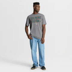Miami Dolphins First Down Tribute Tri-Blend T-Shirt Heather Gray | Fanatics