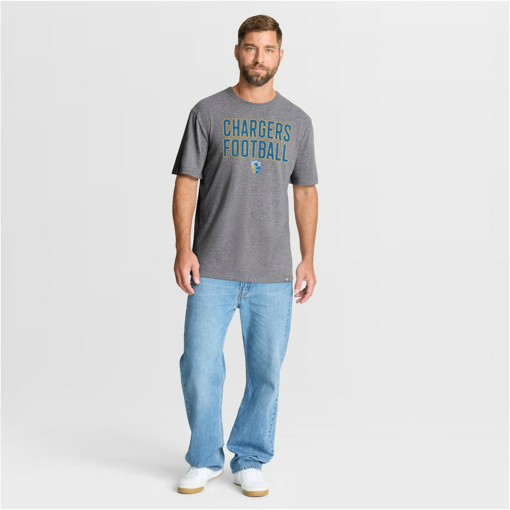 Los Angeles Chargers First Down Tribute Tri-Blend T-Shirt Heather Gray | Fanatics