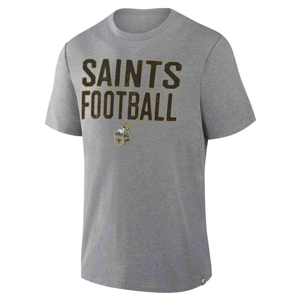 New Orleans Saints First Down Tribute Tri-Blend T-Shirt Heather Gray | Fanatics