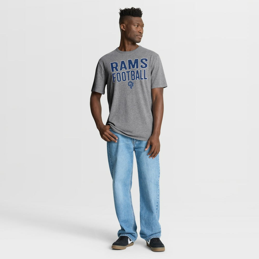 Los Angeles Rams First Down Tribute Tri-Blend T-Shirt Heather Gray | Fanatics