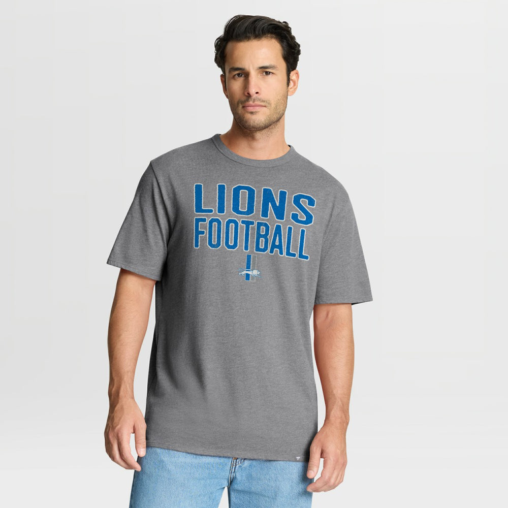Detroit Lions First Down Tribute Tri-Blend T-Shirt Heather Gray | Fanatics