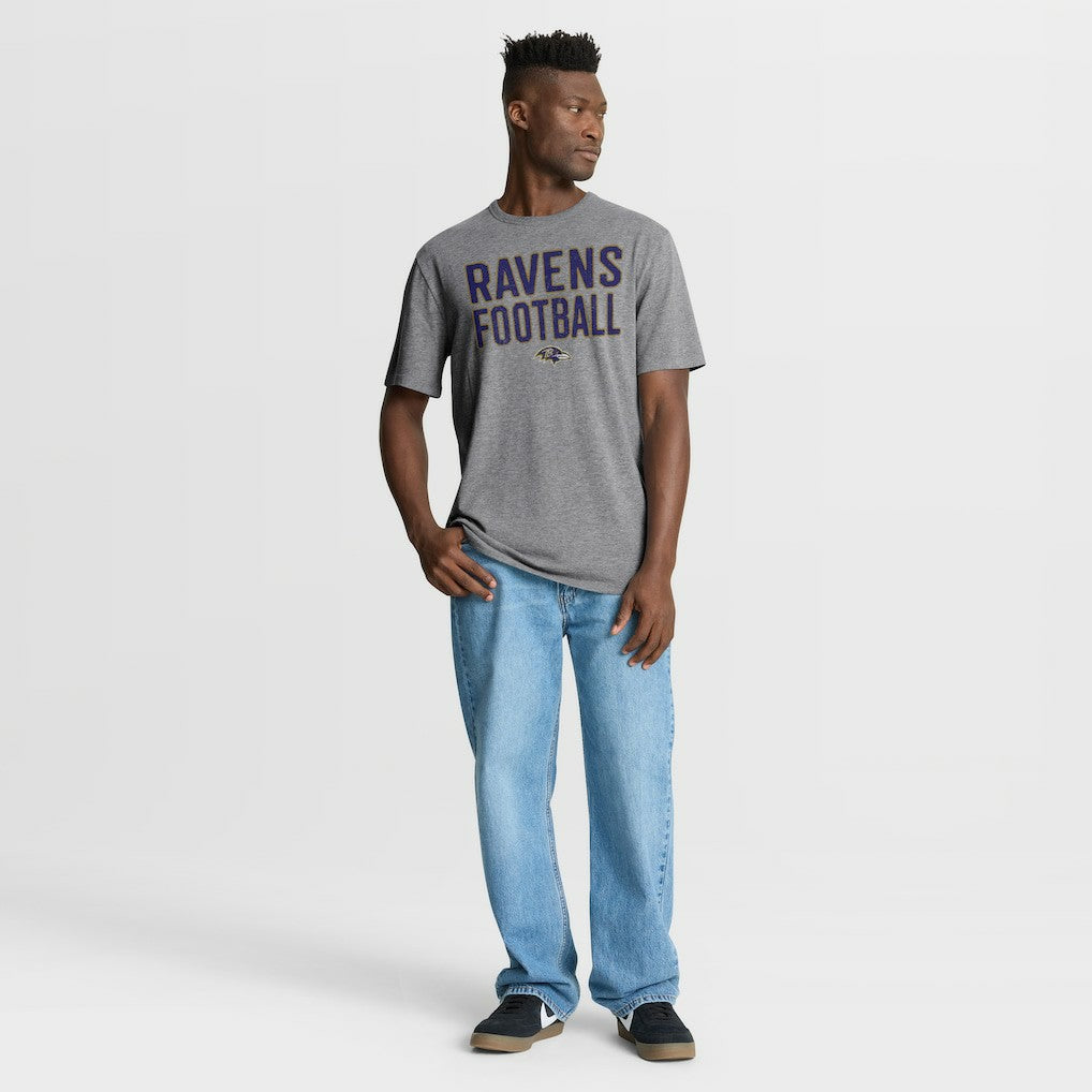 Baltimore Ravens First Down Tribute Tri-Blend T-Shirt Heather Gray | Fanatics