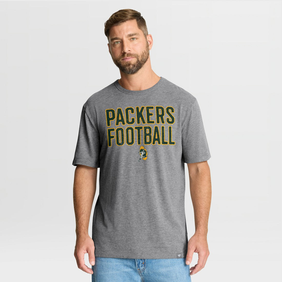 Green Bay Packers First Down Tribute Tri-Blend T-Shirt Heather Gray | Fanatics