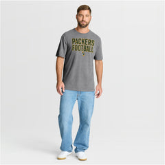 Green Bay Packers First Down Tribute Tri-Blend T-Shirt Heather Gray | Fanatics
