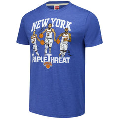 Josh Hart/Mikal Bridges/Jalen Brunson New York Knicks Homage Unisex Triple Threat Tri-Blend T-Shirt Royal - NBA
