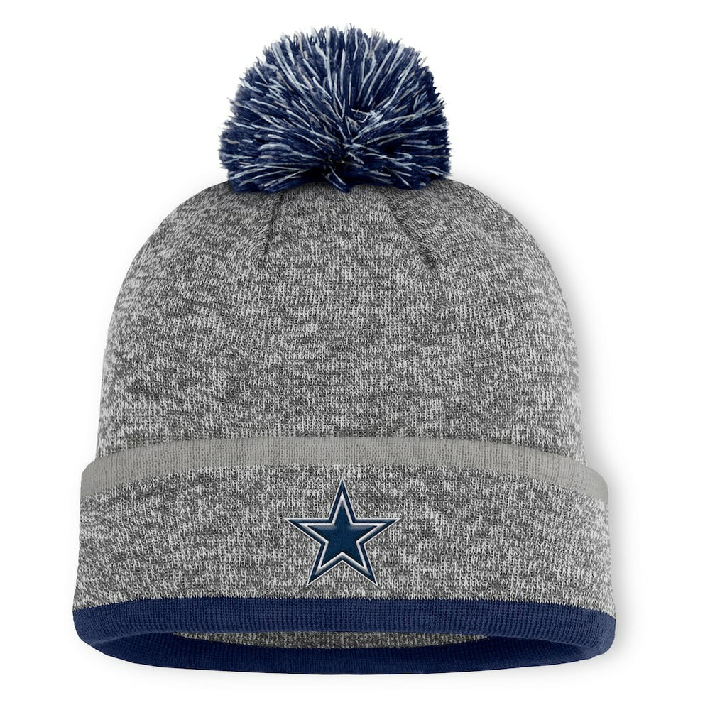 Dallas Cowboys Motion Cuffed Knit Hat with Pom Heather Gray | Fanatics