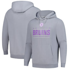 Boston Bruins Levelwear Hockey Fights Cancer Pulsar Off Season Tri-Blend Pullover Hoodie - Gray - NHL